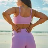 Lilac Performance - High Waisted Booty Shorts