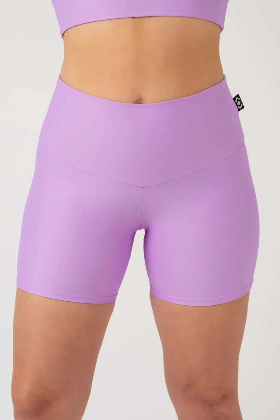 Lilac Performance - High Waisted Booty Shorts
