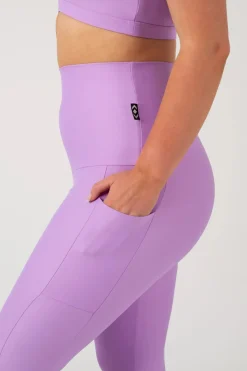Lilac Performance - Panel Pocket Extra High Waisted Capri Leggings