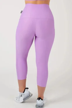 Lilac Performance - Panel Pocket Extra High Waisted Capri Leggings