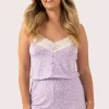 Lilac Spot Modal - Lace Trim Playsuit