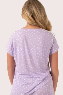 Lilac Spot Modal - Lace Trim T-Shirt