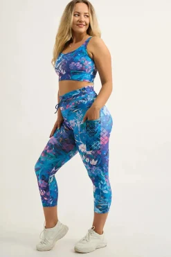Mermaid Mafia Performance - Panel Pocket Drawstring Capri Leggings