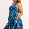 Mermaid Mafia Silky - Scoop Neck Comfort Crop Midi Dress W/ Pockets