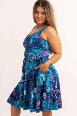 Mermaid Mafia Silky - Scoop Neck Comfort Crop Midi Dress W/ Pockets