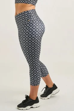 Monogram Black Performance - Luxe High Waisted Capri Leggings