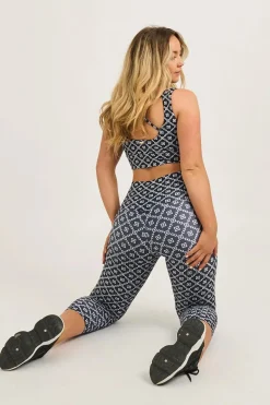 Monogram Black Performance - Luxe High Waisted Capri Leggings