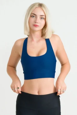Navy Performance - T Back Comfort Crop Top