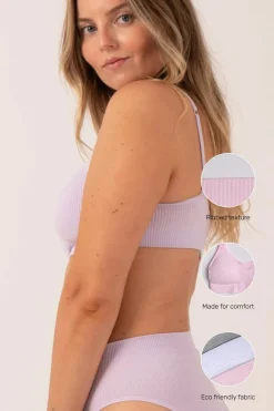 Pastel Lilac Rib Seam Free - Strappy Bralette