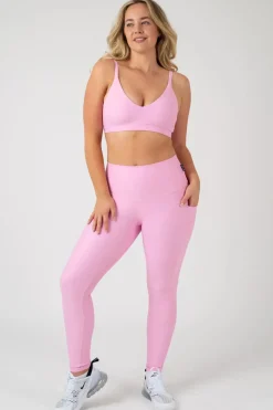 Pastel Pink Performance - Panel Pocket High Waisted Leggings
