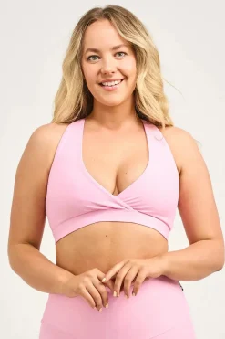 Pastel Pink Performance - Cross Over Crop