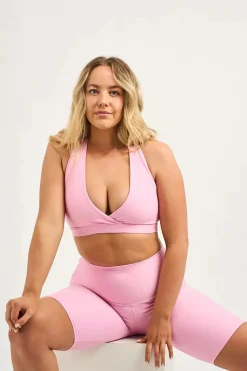 Pastel Pink Performance - Cross Over Crop