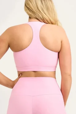 Pastel Pink Performance - Deep V Crop