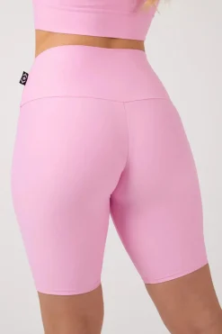 Pastel Pink Performance - High Waisted Long Shorts