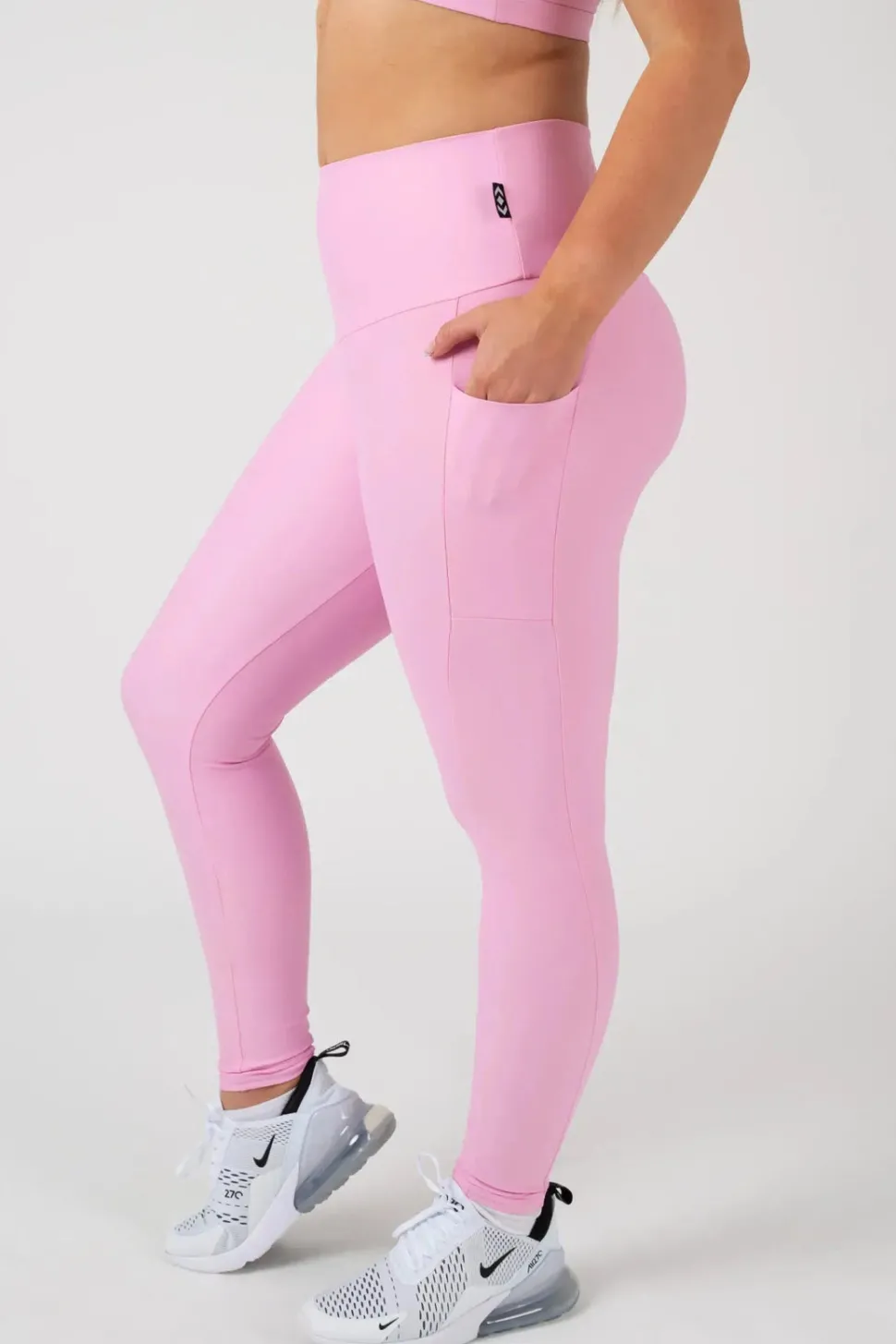 Pastel Pink Performance - Panel Pocket High Waisted Leggings