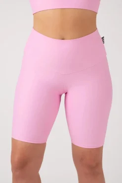 Pastel Pink Performance - High Waisted Long Shorts