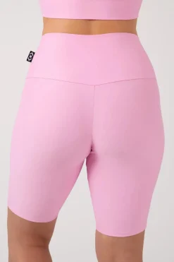 Pastel Pink Performance - High Waisted Long Shorts