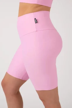 Pastel Pink Performance - High Waisted Long Shorts