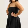 Performance Bandeau Comfort Crop Mini Dress - Black