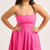 Performance Bandeau Comfort Crop Mini Dress - Candy Pink