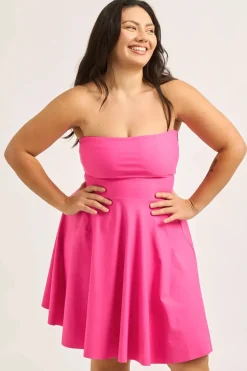 Performance Bandeau Comfort Crop Mini Dress - Candy Pink