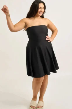 Performance Bandeau Comfort Crop Mini Dress - Black