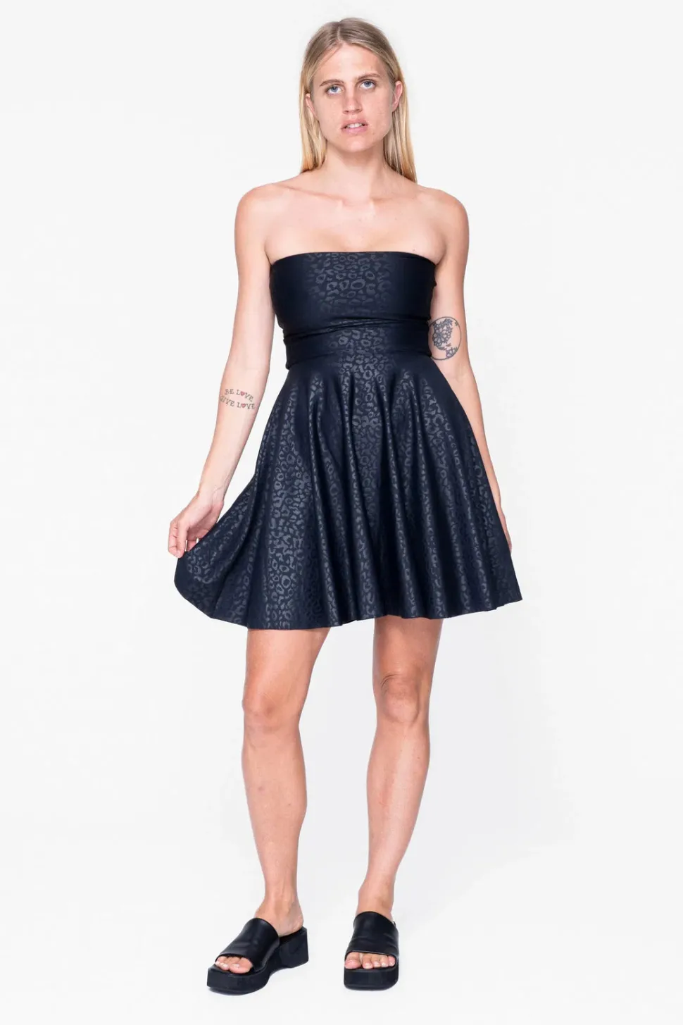Performance Bandeau Comfort Crop Mini Dress - Black Exotic Touch Jag