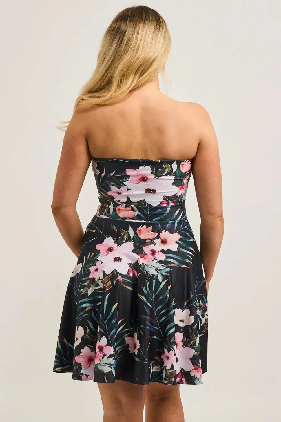 Performance Bandeau Comfort Crop Mini Dress - Exotic At Heart