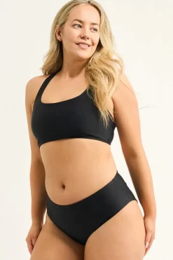 Performance Full Coverage Brief Bikini Bottom - Black