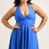 Performance Halter Comfort Crop Mini Dress - Electric Blue