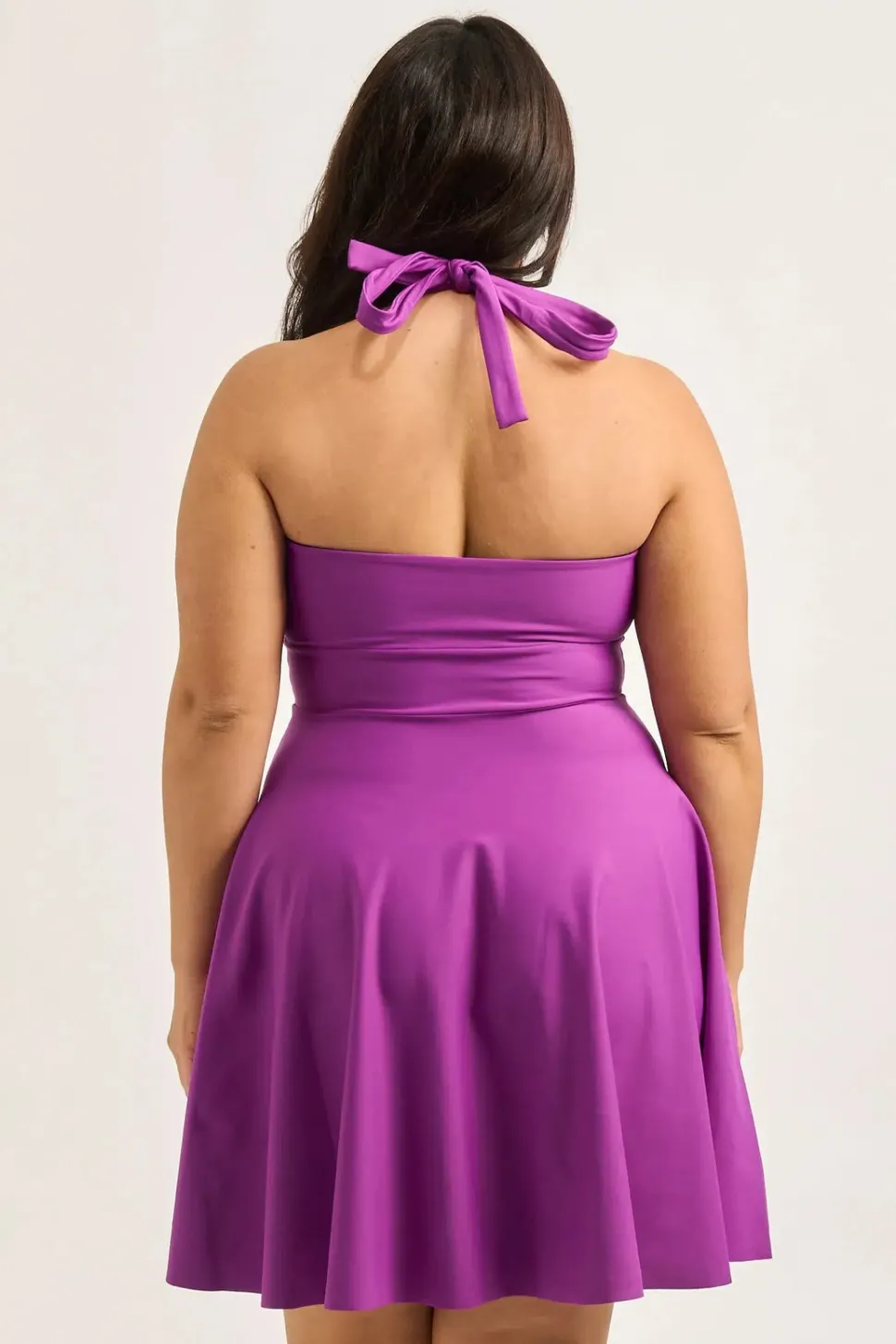 Performance Halter Comfort Crop Mini Dress - Purple
