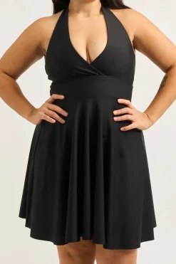 Performance Halter Comfort Crop Mini Dress - Black