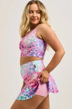Performance High Waisted Simple Skort - Rainbow Jag
