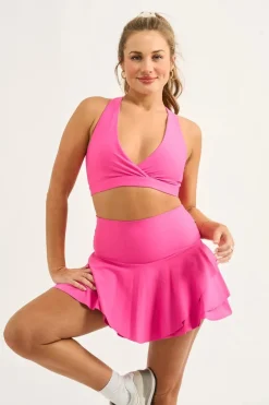 Performance High Waisted Ruffle Skort - Candy Pink