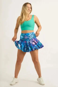 Performance High Waisted Ruffle Skort - Mermaid Mafia
