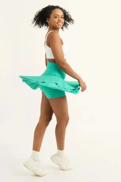 Performance High Waisted Ruffle Skort - Jade
