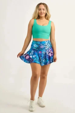 Performance High Waisted Ruffle Skort - Mermaid Mafia