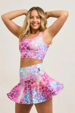Performance High Waisted Simple Skort - Rainbow Jag