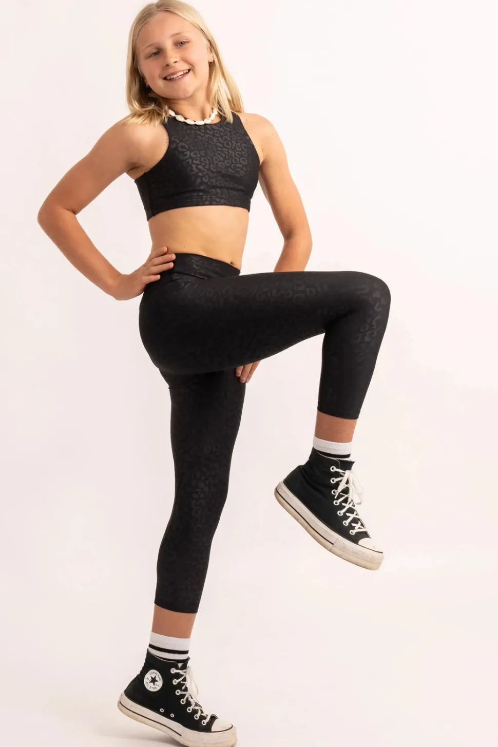 Performance Kids Capris - Black Exotic Touch Jag