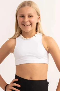 Performance Kids Crop Top - White
