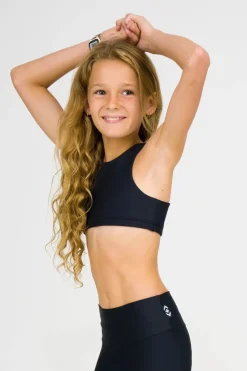 Performance Kids Crop Top - Black