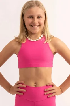 Performance Kids Crop Top - Candy Pink