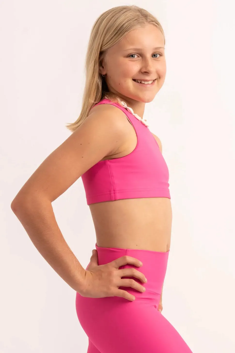 Performance Kids Crop Top - Candy Pink