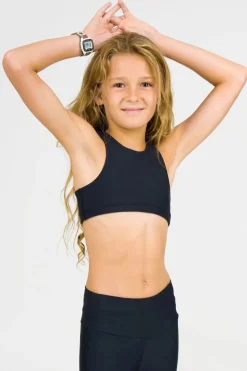Performance Kids Crop Top - Black