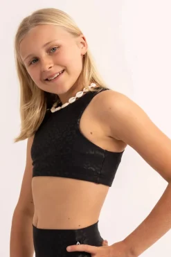 Performance Kids Crop Top - Black Exotic Touch Jag