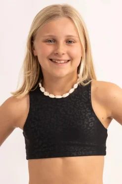 Performance Kids Crop Top - Black Exotic Touch Jag