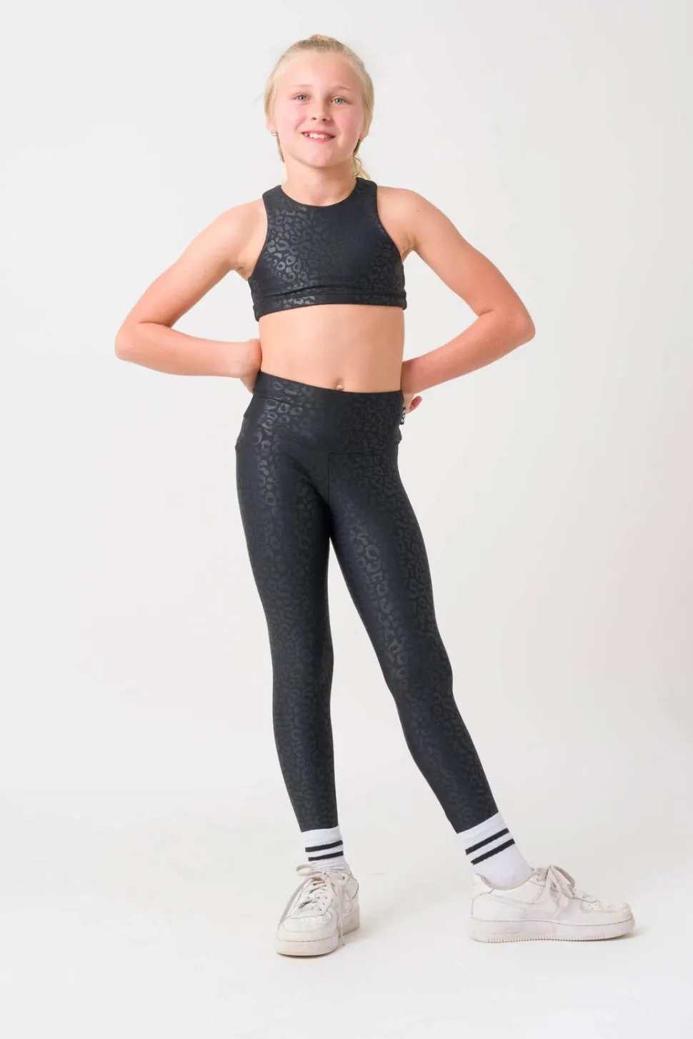 Performance Kids Leggings - Black Exotic Touch Jag