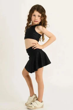 Performance Kids Simple Skort - Black Exotic Touch Jag