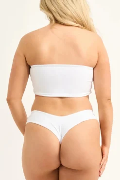 Performance Reversible Bandeau Bikini Top - White