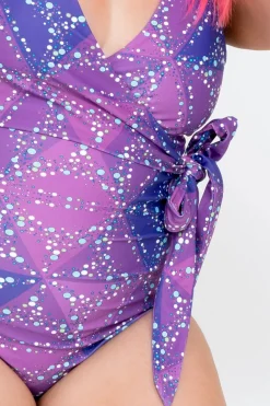 Performance Wrap One Piece W/ Extra Coverage Bottoms - Trance Purple